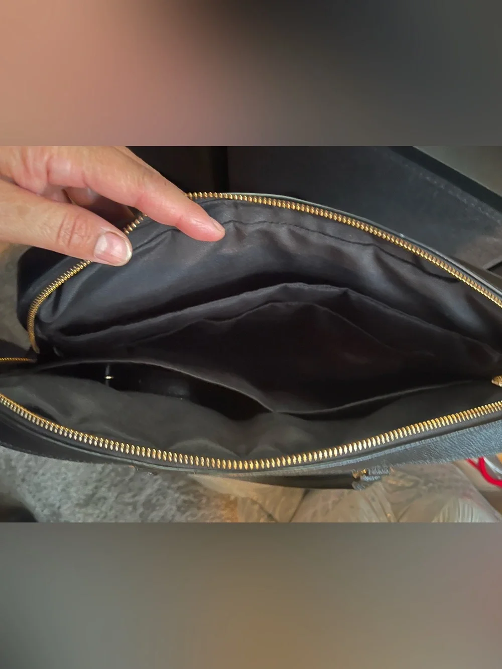 Coach Black Leather Briefcase and Matching Tote Set